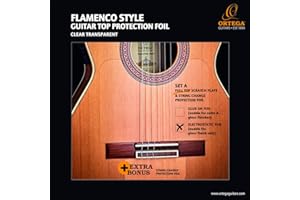 Ortega Guitars OERP-FLAM1 per Battipenna, Pannello Del Top Completo E Ponte, Trasparente, Riutilizzabile