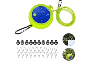 vvhippo 10M Corde a Linge Retractable avec 10 Boucles Fixes et 20 Pinces Coupe-Vent, Corde à Linge Portable, pour Camping, pour Vacances en Plein air, Salle de Bain, buanderie, Jardin ou Voyage