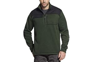 CQR Herren Thermo-Fleece Pullover Jacke mit Half-Zip, Winter, Outdoor warmes, leichtes, Langarm Sweatshirt
