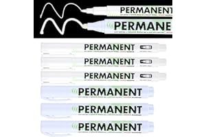 COMNICO 6 białych pisaków akrylowych, cienka końcówka na bazie wody (1 mm) i średnia końcówka na bazie oleju (3 mm) do malowania skał, płótna, szkła, ceramiki, kamienia, tkaniny, drewna, metalu i