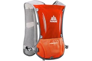 AONIJIE 5L Gilet Hydratation Running Femme et Homme Bretelles de Poitrine Réglables Léger et Réfléchissant Gilet de Course Marathon Randonnée