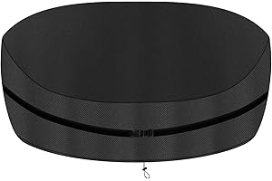 ZOALXZNT Sonneninsel Abdeckung Oval Wasserdicht,Sonneninsel Schutzhülle Oval mit Kordelzug und Verstellbare Schnallen,Abdeckhaube Sonneninsel Oval 420D Oxford-Stoff (Schwarz,170*130*85/45cm)