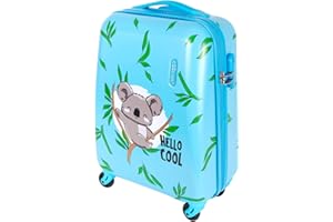 PERLETTI Valigia Rigida per Bambini - Trolley Cool Kids in ABS - Bagaglio Bimbo e Bimba con Lucchetto a Combinazione - Manico telescopico in alluminio e 4 ruote - 51x35x20 cm