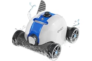 WYBOT 2024 Cordless Robotic Pool Cleaner, Automatic Pool Vacuum with Powerful Suction, Last 90 Mins, LED Indicator, Self-Parking, Ideal for Above/In-Ground Flat Pools, Osprey 300 Grey., HJ1103J
