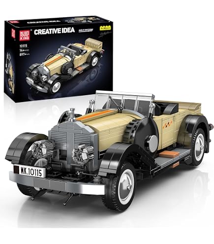 Modello Auto D'epoca Mould King 10003, Scala 1:14, Kit Di Costruzione Per Adulti, Con Volante Funzionante E Portiere Apribili