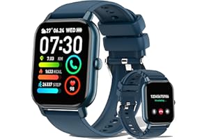 dotn Smartwatch Uomo Donna, 1.85 Orologio Smartwatch Effettua o Risposta Chiamate, 112 Modalità Sportive Orologio Digitale, Smart Watch Android IOS, Blu