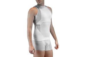 FarmaMed Ecodrytech Smanicato Canotta Uomo, Intimo Traspirante, Seamless, Antiodore, Antibatterico, 100% Made in Italy