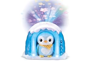 VTech-Baby Iglú Proyector Peluchito Pingüino, Juguete bebés recién Nacidos, Proyector Musical con Luces y Cielo Estrellado, Peluche Interactivo, Nanas y Sonidos Naturaleza, Versión ESP