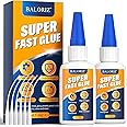 BALORIZ Strong Super Glue All Purpose with Anti-clog Cap, Instant Super Fast,Thick & Strong Repair Glue Universal Glue for Plastic, Glass, Metal, Ceramics, Wood, Leather, DIY Crafts etc.