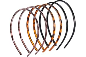 Fuyamp 6 Packs Plastic Headband With Teeth, Hair Bands Alice Band Sharks Tooth Comb Hair Accessories for Women Girls (8mm Wide)