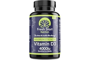 Vitamin D 4000 iu High Strength Premium Vitamin D3 Immune Support Tablets - 1 Year Supply Vegetarian Tiny Vitamin D3 4000iu Pills - VIT D Supplement Cholecalciferol - UK Made Fresh Start Nutrition