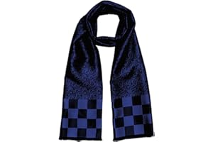 LORENZO CANA Foulard de 100% soie pour l`homme – écharpe style dandy avec les mesures de 25 x 160 cm - tissue jacquard à double épaisseur, léger et noble pour le printemps et l´été en bleu bleu roi
