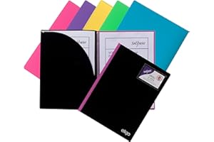 Snopake Eligo 15888 Lot de 5 porte-vues 10 pochettes avec poche de rangement interne et porte-cartes de visite Noir A4