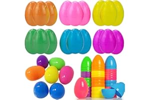 KEELYY 50 x kolorowe jajka wielkanocne z tworzywa sztucznego, do napełniania, kolorowe jajka z tworzywa sztucznego, na prezenty i słodycze dla dzieci, do majsterkowania na Wielkanoc