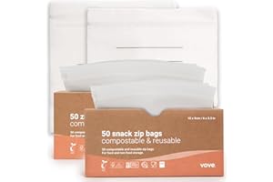 Vove | Zip Bag Bundle | snak & sandwich size | Plant-Based | Resealable, Bio and Eco-Friendly | Zip Freezer Bags | Sandwich, Snacks and Vegetable bags | Plastic alternative | 100 Counts Total