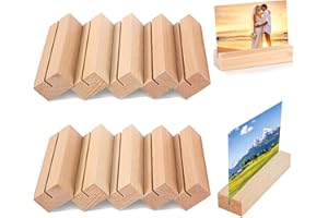RHZXD 10 Stück Kartenhalter Holz,Fotohalter Postkartenständer Menükartenhalter Kartenhalter Hochzeit Tischkartenhalter Holz für Restaurants,Hochzeiten,Bankette und Partys Fotoständer
