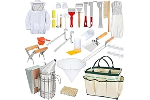ERMWALR Beekeeper Accessories, Beekeeping Accessories, 30 Pieces Beekeeping Starter Set, J Hook, Frame Handle, Beekeeping Tools and Accessories, for Beekeeping Accessories, Starter Set