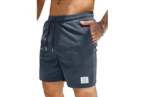 Elegancity Mens Corduroy Shorts Casual Sports Drawstring Summer Jogging Shorts with Pockets S-3XL
