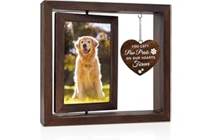 Jigfoxy Cadre photo commémoratif pour chien – Cadre photo rotatif en bois pour photo de 10,2 x 15,2 cm – Cadeau commémoratif pour perte de chien – Cadeau de condoléances pour la perte de chien