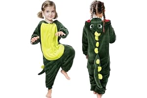 MAXHJX Costume da Carnevale Dinosauro Bambino: Costume Dinosauro Verde Bambino Pigiama Tutina per Bambini Festa di Carnevale di Halloween 2 3 4 5 7 Anni