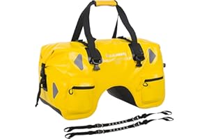 WILD HEART Borsa Da Sella Per Moto A Secco 70l Con Cinghie In Corda E Tasca Interna Impermeabile In Pvc 500d Per Viaggio, Moto E Così Via (giallo)
