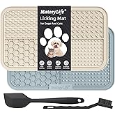 MateeyLife Licky Mats for Dogs Large with Suction Cups, 2PCS Cat and Dog Lick Mat for Anxiety Relief, Puppy Pads - Peanut But