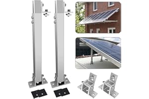 IJIAMY Solarpanel Halterung, Universal Solarmodul 0-60° Individuell Verstellbar Flachdach Befestigung Montage, Einstellbarer Winkel, Geeignet für Dach, Fensterbank, Wand, Wohnmobil (2-Klammern)