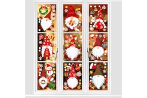 Pilikoll 8 arkuszy samoprzylepne świąteczne naklejki na okna PCV świąteczne naklejki na okna Swiąteczne dekoracje na obrazy święty mikołaj płatki śniegu boże narodzenie samoprzylepne na boże