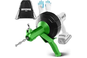Meisterfaktur Desatascador Tuberias [7,5M] - Función Automática - Espiral para Desatascar Tuberias Automática - ¡Espiral Limpiador de Desagües y de Tuberías para Aficionados al Bricolaje!