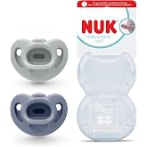 NUK First Choice Soft Baby Pacifier | 0-6 Months | Orthodontic Pacifiers Made of 100% Super Soft Silicone | 95% Acceptance by