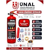 &Uuml;nalgrup Yangın S&ouml;nd&uuml;rme T&uuml;p&uuml; Seti, 1 kg Kuru Kimyevi Tozlu Yangın S&ouml;nd&uuml;r&uuml;c&uuml; ve İlk Yardım &Ccedil;antası, Ara&ccedil;, Ev, Ofis ve İş Yeri