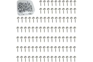 LUENHEGO Split Pins 100 Pieces Paper Fasteners Small Metal Scrapbooking Brads with Storage Box Dome Head Split Pins for DIY Paper Crafts, 8 х 15mm, Silver