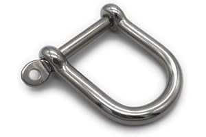 BEFESTIGUNGSTECHNIK F.R. 5 Stk. Edelstahl Schäkel weite Form ø 6 mm, V4A A4 AISI 316 Rostfrei Rundschäkel Drehschäkel D-Schäkel Drahtseil Verbinder mit Augenbolzen INOX Stainless Steel [Größe Wählbar 5 6 8 10 12 mm] (6mm)