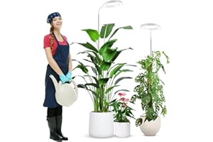wolezek - Luces de cultivo para plantas de interior de espectro completo, 80 LED de 3 colores de luz de crecimiento, 65 pulgadas para cultivo en interiores con cuello de cisne de 360°, temporizador de