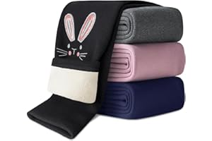 Domee Leggings Chaud Polaire Pantalon Hiver Thermique Coton Fille Broderie de Lapin