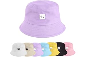 UMIPUBO Cappello Pescatore Pieghevole Bucket Hat Cotone Donna Uomo, Protezione del Sole Cappelli Faccia Sorridente Cappellino 56-58cm