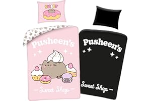 Pusheen Set Biancheria da Letto, Luminosa al Buio, 140x200cm, 100% Cotone