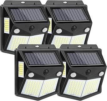 Kaulsoue 160 Led Solar Security Lights Outdoor Motion Sensor 2 Sensors Outside Waterproof Solar Powered Wall Lights For Garden Front Door Yard Fence Deck 4 Pack Amazon Co Uk Lighting