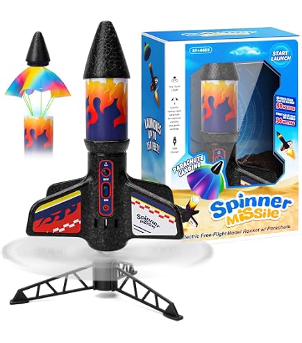 National Geographic Lanciarazzi Ad Aria Con Luci LED – Gioco All'Aperto Per Bambini, Volo Fino A 30,5 Metri