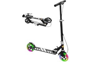 ‎AIYAPLAY AIYAPLAY Roller Kinder Scooter mit Leuchtenden Rädern, Bremse, klappbarer Kinderroller Höhenverstellbarer Tretroller Kickscooter für Kinder Jugendliche 3-8 Jahre Cityroller bis zu 50 kg