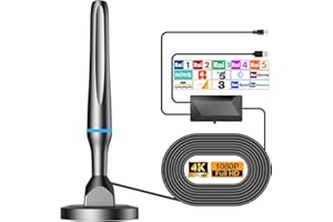 DGUPSP Nueva Antena TV Amplificada 2025, Antena digital de Interior con Cable,Ricevimento a 360° Antenna Amplificata Potente,Supporta 4K HD/VHF/UHF per Smart Televisione