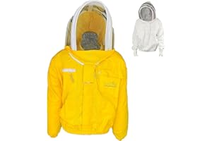 URBANSBEE Imkerjacke Baumwolle Herren und Damen Imkerei Jacke Beekeeping Jacket Bienen Jacke mit eckigem rundem ausgefallenem Hutschutz für professionelle Imker Anzug Harren Damen