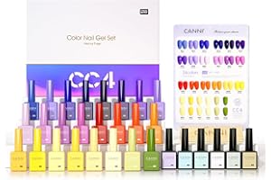 CANNI Lot de vernis à ongles gel UV Soak-Off - Nude rose vert rouge bleu - Pour salon de manucure DIY Home 9ML CC4