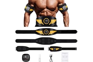 UNEGNEL EMS Bauchmuskeltrainer,Bauchmuskeltrainer Elektrisch,EMS trainingsgerät mit 10 Modi und 30 Intensitäten,EMS Muskelstimulation Elektrisch USB-Wiederaufladbarer Tragbarer für Bauch,Arm,Bein Fitness