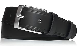 almela Cintura uomo vera pelle | Larghezza 3 cm - 30mm | Cinta economica cuoio | Fibbia argento lucido | Men's leather belt