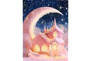 SMYJDMM Diamond Painting, Diamant Painting Bilder, DIY Diamant Kits Erwachsene Full Malen nach Zahlen, für Wohnzimmer Schlafzimmer Büro Wand Décor 30x40cm (Mondhütte)