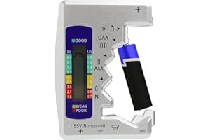 CAIHINIER Tester digitale per batteria per tutte le batterie, misuratore di batteria, display LCD digitale, tester universale per batterie AAA, AA, C, 9V, D, N, 1,5 V, piccole batterie a bottone