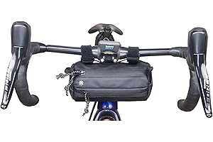 Lumiere & Co. Borsa da manubrio per bicicletta - Durevole, con diverse opzioni di dimensioni e colori - Doppie cinghie elastiche, clip e ganci per una vestibilità personalizzata (Mini, Black)