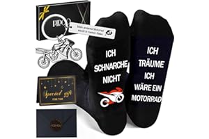 PIROO Geschenke für Männer Geschenk Opa geburtstagsgeschenk Mann Lustige Socken Herren Geburtstag Geschenk Papa Geschenkideen Adventkalender Füllung wichtelgeschenk Weihnachten Motorrad Ich schnarche nicht