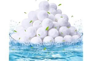 CIRULLI CIRULL Balle filtrante Piscine 800g, remplace 28 kg de Sable filtrant, Boules filtrantes réutilisables, Boules filtrantes pour piscines, Aquariums, Convient à Divers Systèmes de Filtration, Blanc